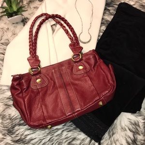 A.P.C. Red Leather Satchel